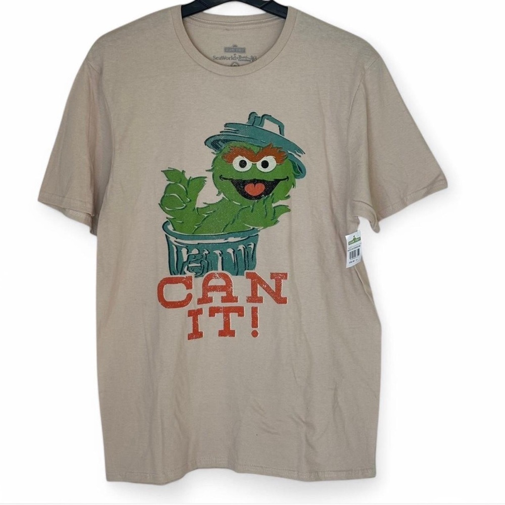 Oscar the Grouch 'Can It!' Short Sleeve Tee - Beige